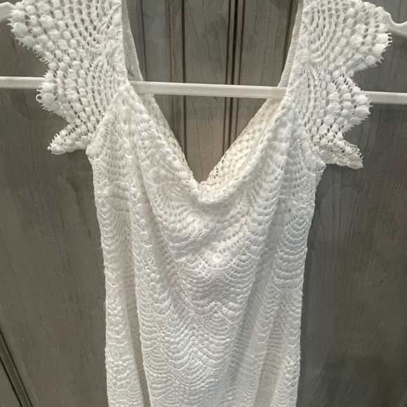 Lilly Pulitzer Jade Resort White Scalloped Lace Flutter Sleeve Mini Dress XS - Picture 4 of 9